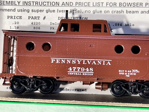 Nice Bowser Pennsy RR Cabooses HO (Price Is For Single Car-PLS SPECIFY CHOICE)