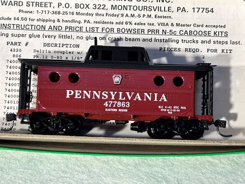 Nice Bowser Pennsy RR Cabooses HO (Price Is For Single Car-PLS SPECIFY CHOICE)