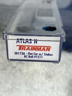 Nice ATLAS British Columbia RR Flat Car With Stakes N Gauge