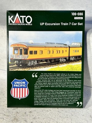 Cool KATO Union Pacific RR Excursion Train 7-Car Set N Gauge