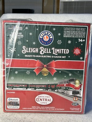 Beautiful SLEIGH BELLS LIMITED Christmas Train Set 0 Gauge  Blue Tooth