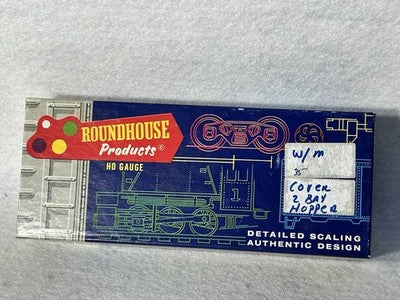 Cool Roundhouse Western Maryland RR 2-Bay Ribbed Side Covered Hopper Cars HO