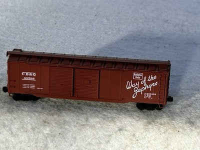 Beautiful Intermountain CB & Q  RR 50’ Box Car  N Gauge