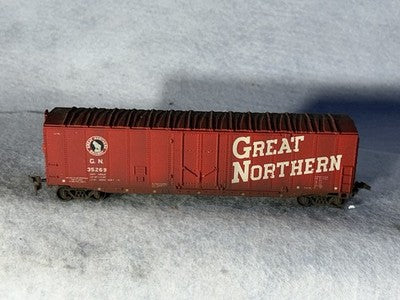 Nice Athearn Great Northern RR Weathered 50’ Double Door Box Car HO (Ex Box)