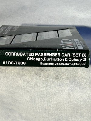 Beautiful KATO Burlington Route Corrugated 4-Car Passenger Set “B”  N GAUGE