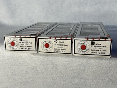 Regal Stewart/KATO B &O F-3 A/B/A Phase 2 Set, A’s Powered, B Unpowered HO