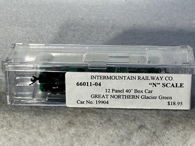 Nice Intermountain Great Northern RR 40’ Box Car N Gauge