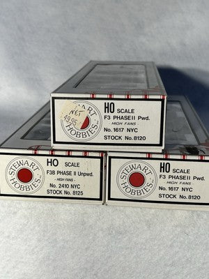 Nice Stewart/KATO NYC  RR LIGHTNING STRIPE F-3 A/B/A Set A’s Pwrd./ B Unpwrd. HO