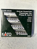 Beautiful KATO Amtrak Superliner Phase IV 4-Car Passenger Set “B” N GAUGE