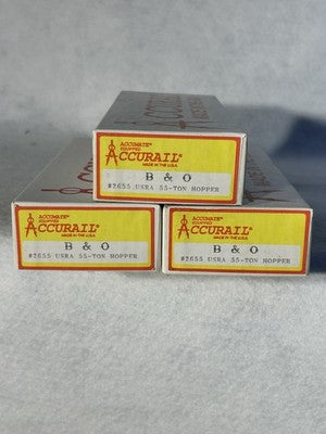 Nice Accurail B & O RR 2-Bay 55 Ton Hopper Kits HO (PRICE IS PER SINGLE CAR)