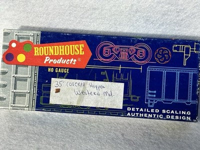 Cool Roundhouse Western Maryland RR 2-Bay Ribbed Side Covered Hopper Cars HO