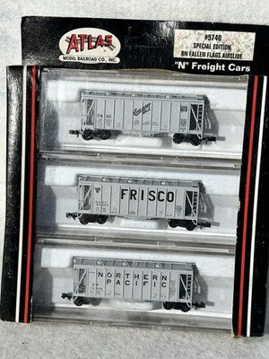 Nice BN Fallen Flags  Air Slide Covered Hopper 3- Car Set N Gauge Sealed