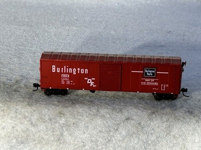 Beautiful Intermountain Burlington Route RR 50’ Box Car  N Gauge