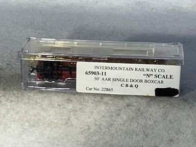 Beautiful Intermountain Burlington Route RR 50’ Box Car  N Gauge