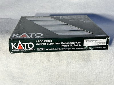 Beautiful KATO Amtrak Superliner Phase IV 4-Car Passenger Set “A” N GAUGE