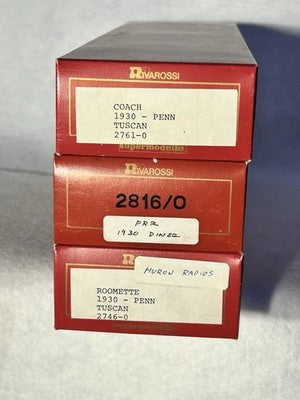 Beautiful Rivarossi Pennsylvania RR  3-Car Passenger Set HO
