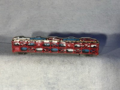 Cool Vintage 85’ Santa Fe Auto Carrier Car/15 Cars HO (Ex Box)