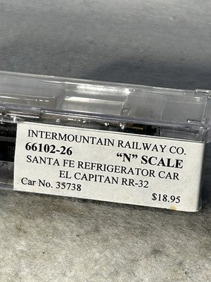 Nice Intermountain Santa Fe “El Capitan” 40’ Refrigerator Car N Gauge