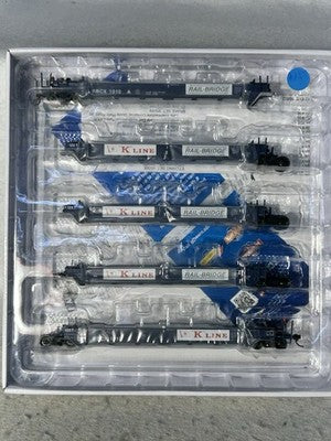 Beautiful Athearn RTR Maxi 1 K Line Rail Bridge Well Car Early 5-Pak HO