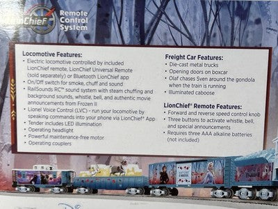 Beautiful Lionel Disney Frozen 2 Christmas Train Set 0 Gauge  Blue Tooth