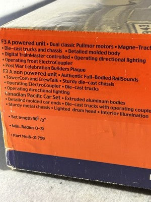 Beautiful Lionel Celebration Series Post War Canadian Pacific  Train Set  0 Ga.