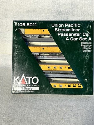 Beautiful KATO Union Pacific Streamliner 4-Car Passenger Set “A” N GAUGE