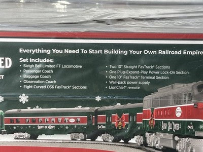 Beautiful SLEIGH BELLS LIMITED Christmas Train Set 0 Gauge  Blue Tooth