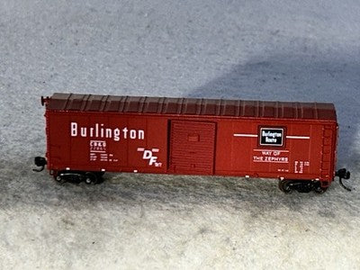 Beautiful Intermountain Burlington Route RR 50’ Box Car  N Gauge