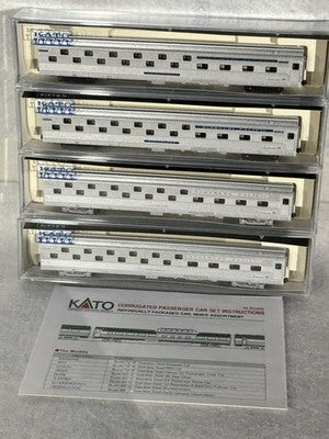 Nice KATO NP, NP, MP, B & O RR’s Slumbercoaches 4 Car Passenger “E” Set N GAUGE
