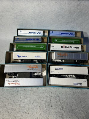 Cool Athearn Trailer Train HO 20 Cars + Trailers With End Of Train Light