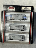 Nice Atlas Fallen Flags RR Covered Hoppers 3-Car Set N Gauge