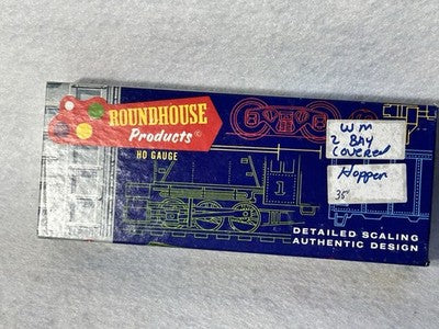 Cool Roundhouse Western Maryland RR 2-Bay Ribbed Side Covered Hopper Cars HO