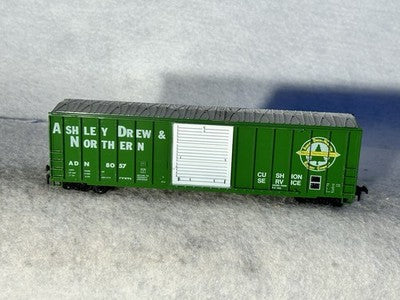 Nice Roundhouse Ashley Drew & Northern RR 50’ Box Car HO (Ex Box)