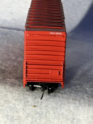 CoolAthearn Blue Box Burlington Route RR 40’ High Cube Box/Metal Wheels/KD’s HO