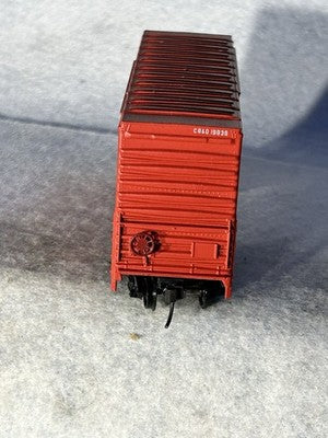 CoolAthearn Blue Box Burlington Route RR 40’ High Cube Box/Metal Wheels/KD’s HO
