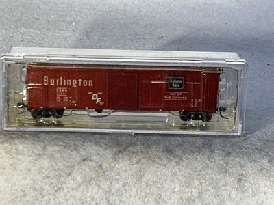 Beautiful Intermountain Burlington Route RR 50’ Box Car  N Gauge