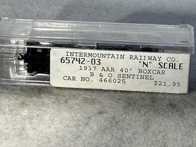 Beautiful Intermountain Baltimore & Ohio RR 40’ Box Car  N Gauge