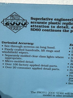 Cool Proto 2000 Conrail RR SD- 60 DCC Ready Loco HO