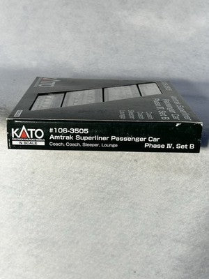 Beautiful KATO Amtrak Superliner Phase IV 4-Car Passenger Set “B” N GAUGE