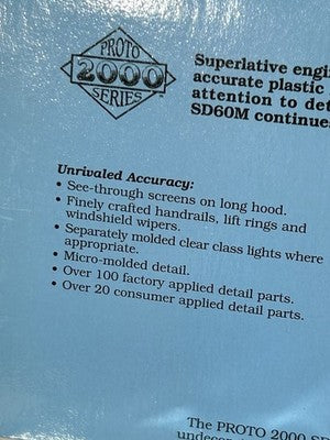 Stately Proto 2000 Conrail RR SD- 60 DCC Ready Loco HO