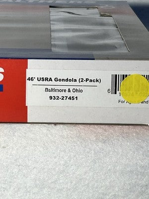Classic Walthers Baltimore & Ohio RR 46’ 2-Car Gondola Set HO