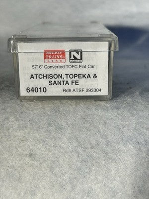 Nice Micro Trains Santa Fe RR 57’ Flat Car N Gauge