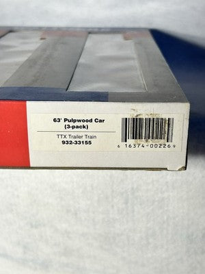 Nice Walthers TTX Trailer Train 63’ Pulpwood 3-Car  Set HO