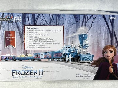 Beautiful Lionel Disney Frozen 2 Christmas Train Set 0 Gauge  Blue Tooth