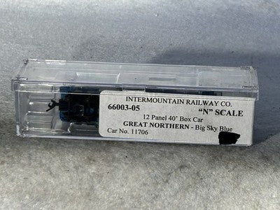 Beautiful Intermountain Great Northern RR 40’ Box Car  N Gauge