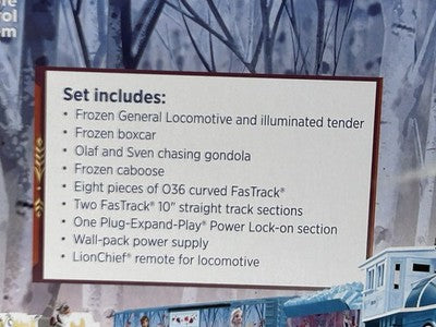 Beautiful Lionel Disney Frozen 2 Christmas Train Set 0 Gauge  Blue Tooth