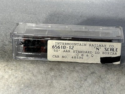 Beautiful Intermountain CB & Q  RR 50’ Box Car  N Gauge